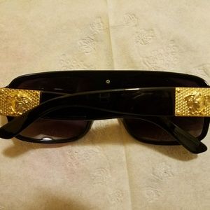 Authentic Versace  Black and Gold sunglasses
